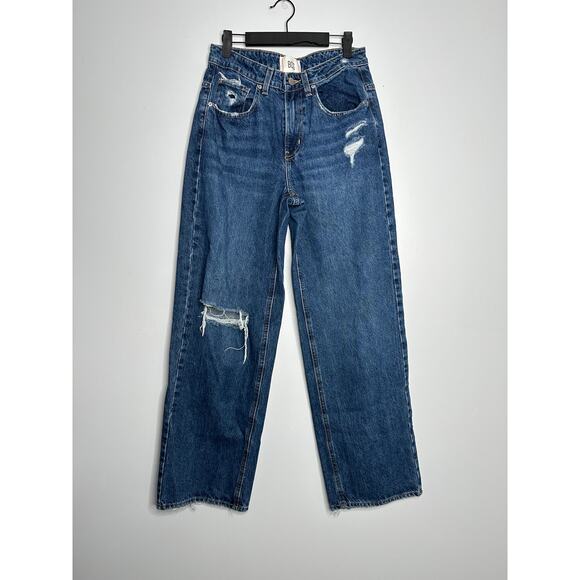 BDG Denim - BDG Tapered Baggy Jeans Womens 27 Blue EUC‎ Distressed High Rise Cotton Denim